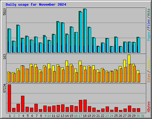 Daily usage for November 2024