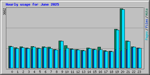 Hourly usage for June 2025