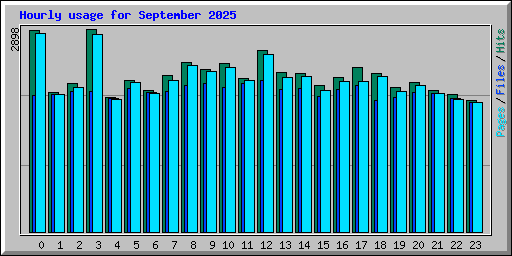 Hourly usage for September 2025