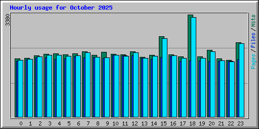 Hourly usage for October 2025